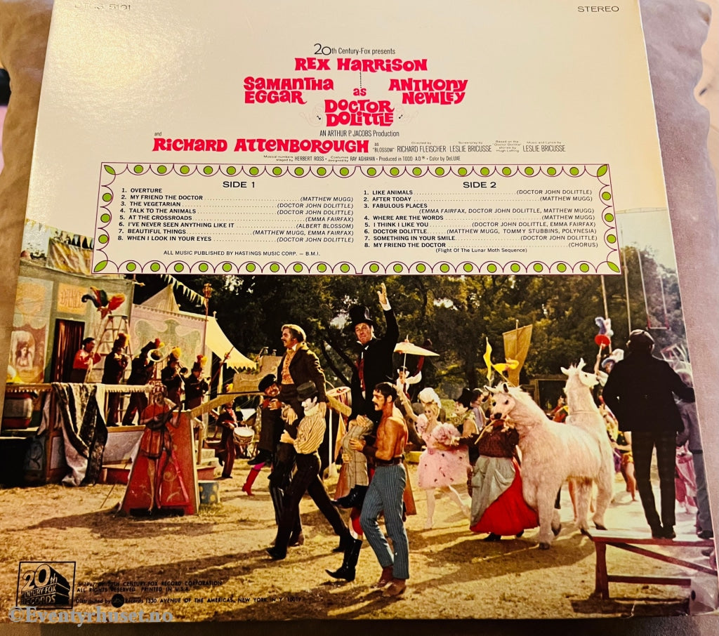 Dr. Dolittle. 1967. The Original Soundtrack Fra Filmen. Lp. Lp Plate