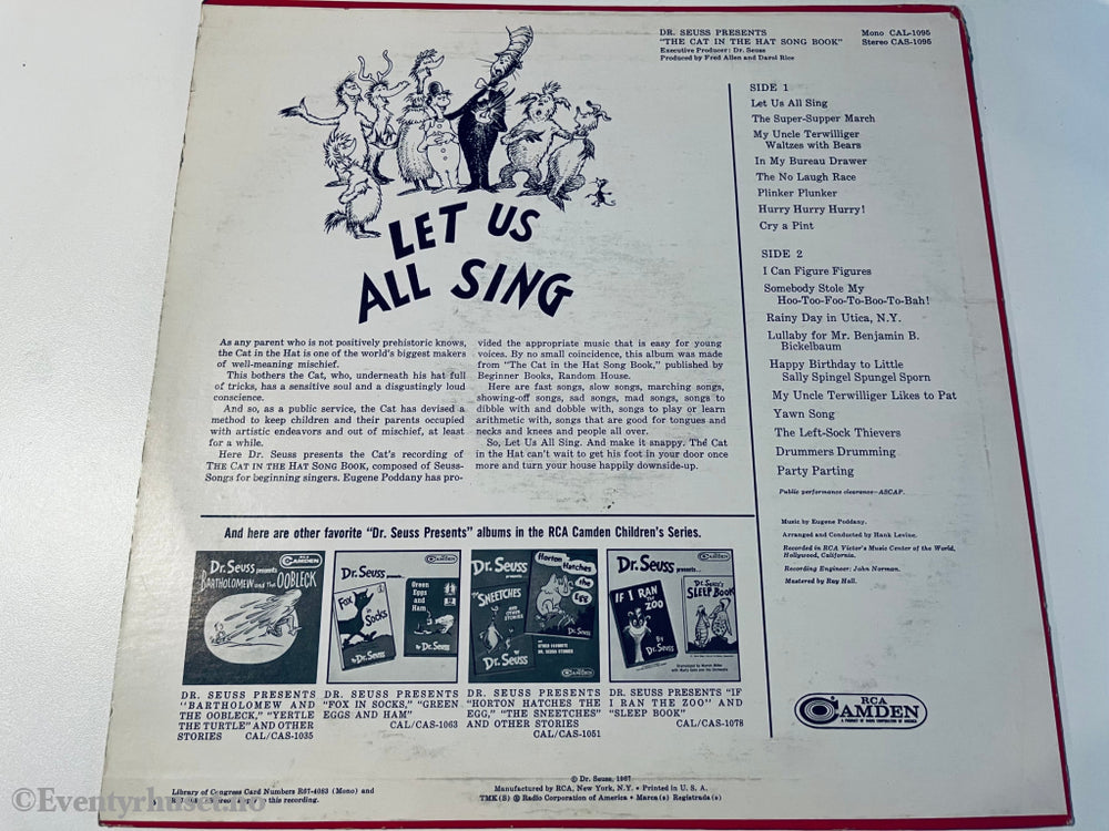 Dr. Seuss Presents The Cat In The Hat Songbook. 1967. Lp. Lp Plate