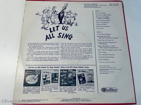 Dr. Seuss Presents The Cat In The Hat Songbook. 1967. Lp. Lp Plate