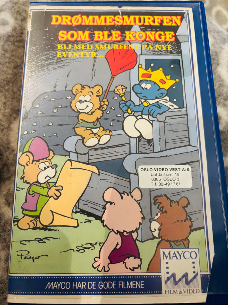 Drømmesmurfen som ble konge (Smurfene). 1988. VHS Big Box. VHS