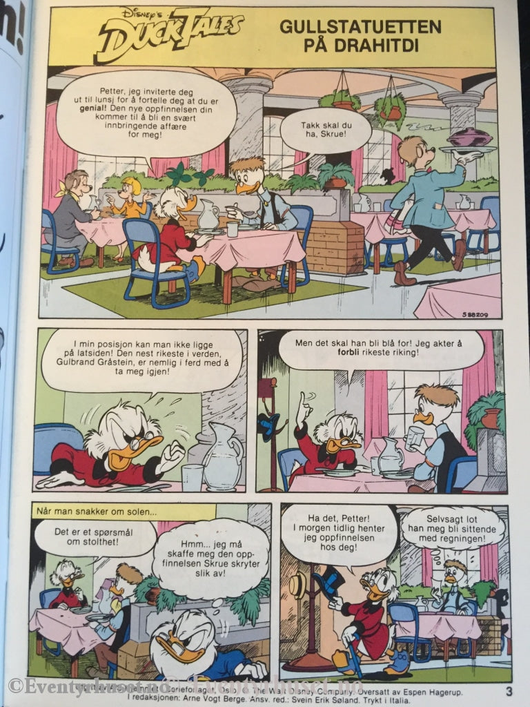 Ducktales 1992/08. Vf-. Tegneserieblad