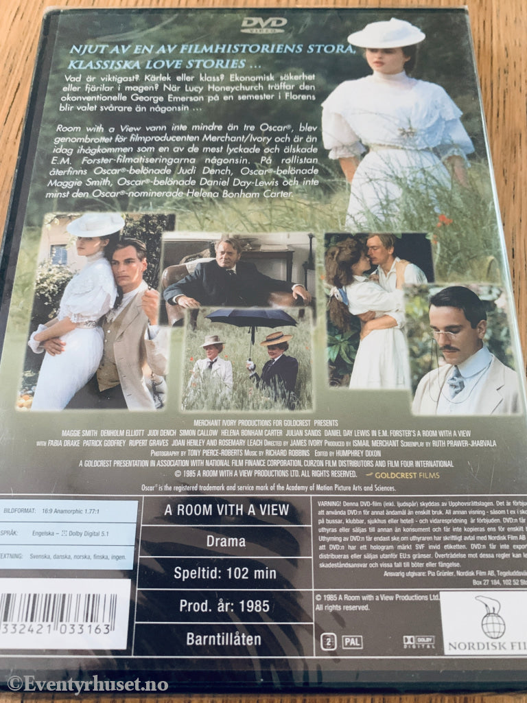 E.M. Forster. Ett rum med utsikt (1985). DVD. Ny i plast!