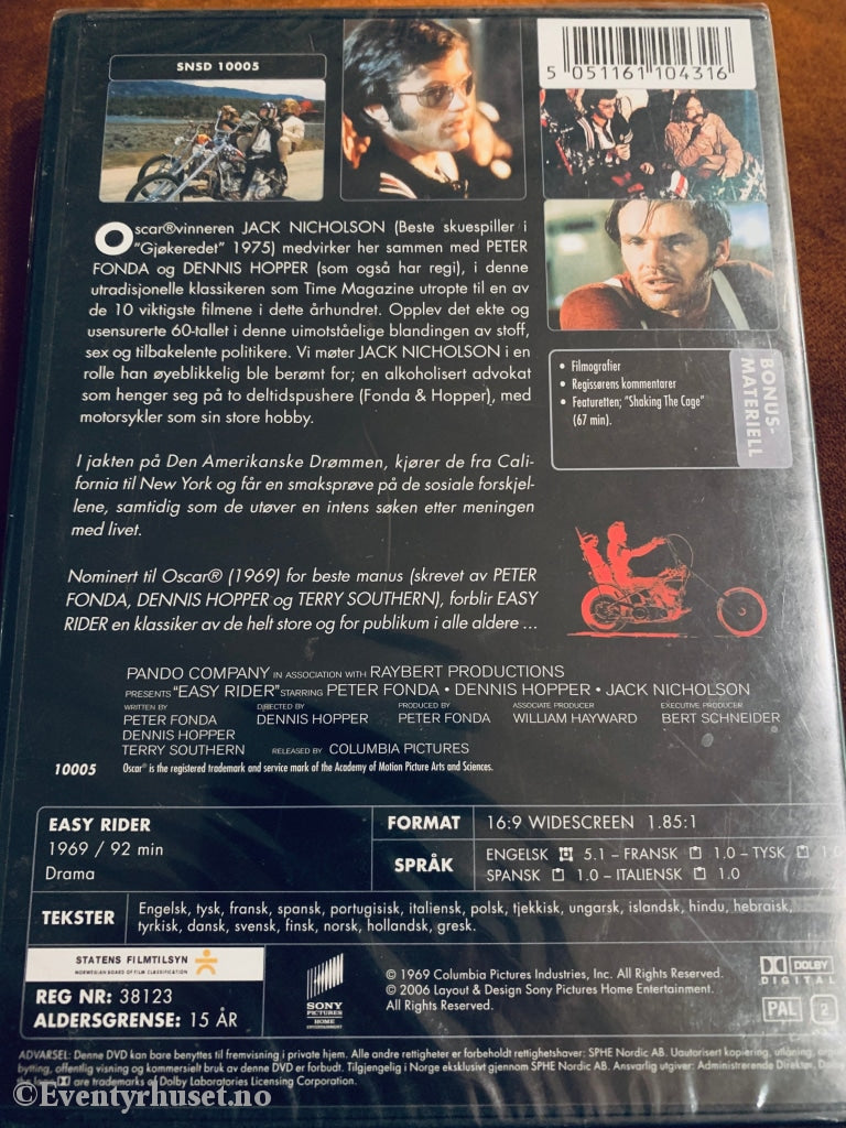 Easy Rider. 1969. Dvd. Ny I Plast! Dvd