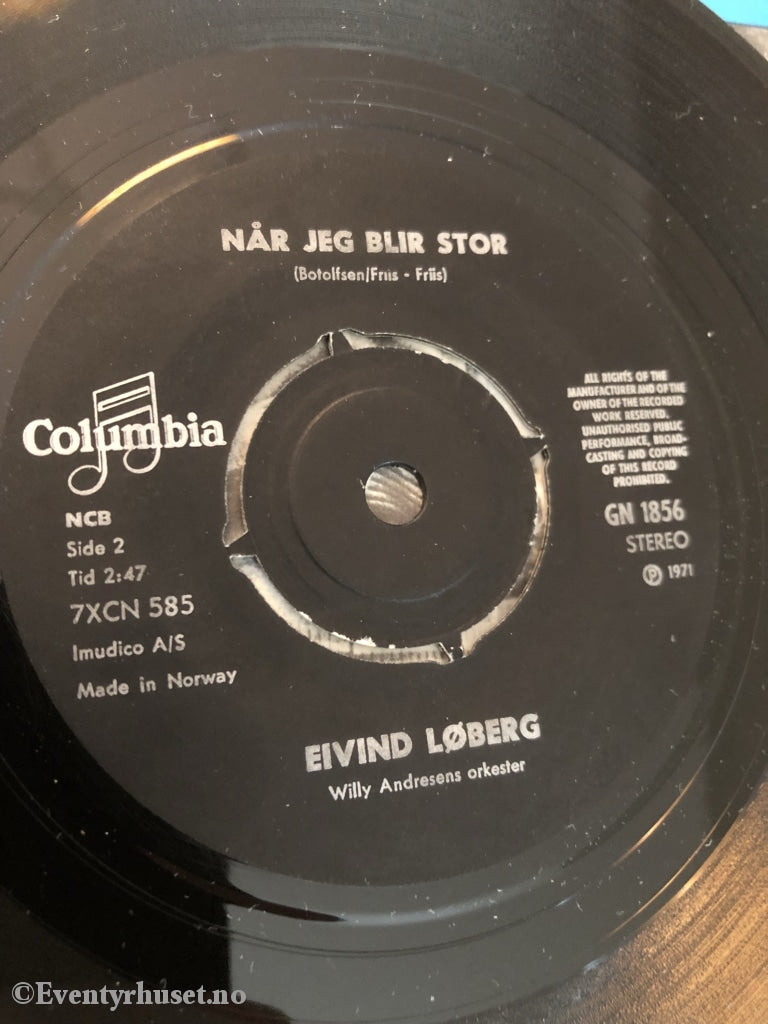 Eivind Løberg. 1971. Ratiti - Når Jeg Blir Stor. Ep-Singel. Ep