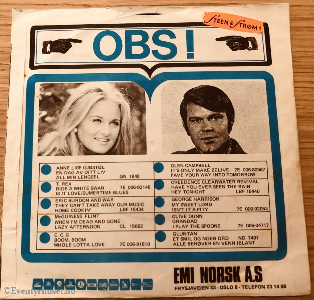 Eivind Løberg. 1971. Ratiti - Når Jeg Blir Stor. Ep-Singel. Ep