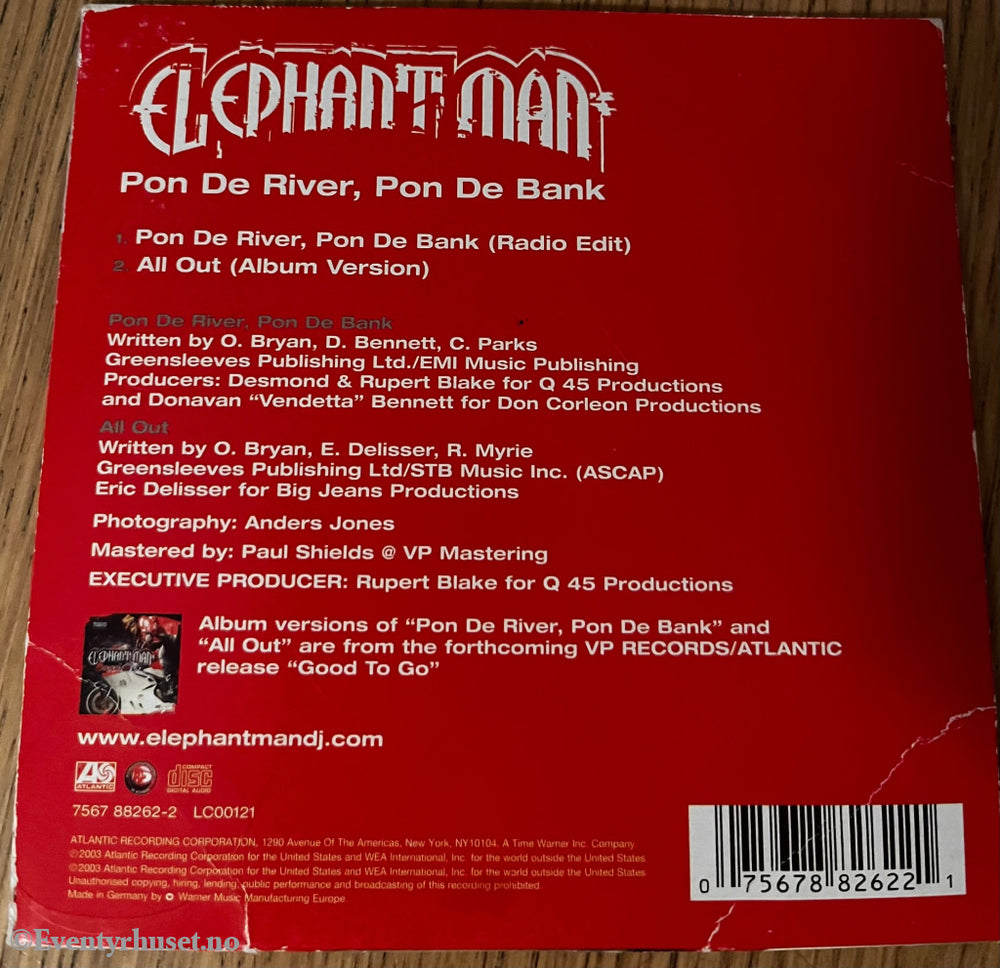 Elephant man. 2003. Pon De River Pon De Bank. CD CD