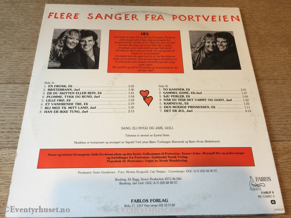 Eli Og Jarl. Flere Sanger Fra Portveien. 1986. Lp. Lp Plate