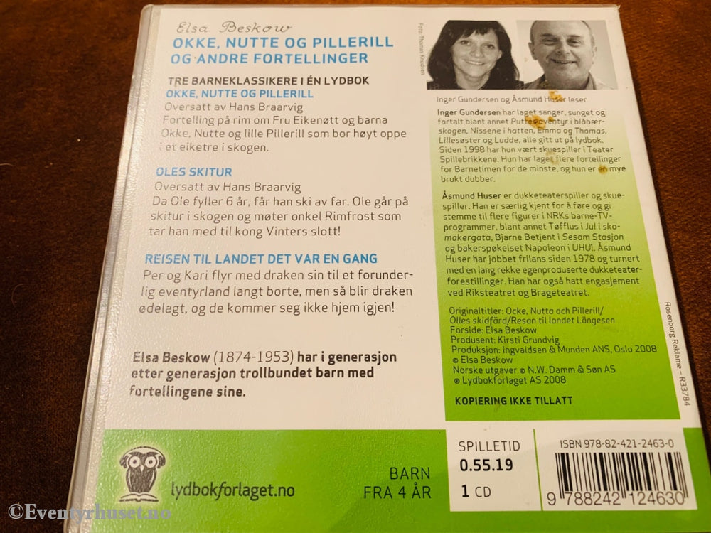 Elsa Beskow. Okke Nutte Og Pillerill. Lydbok På Cd.