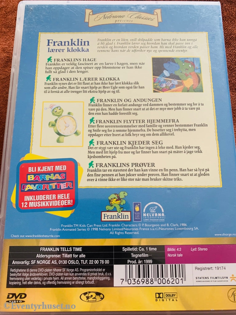 Franklin Lærer Klokka. Dvd. Dvd