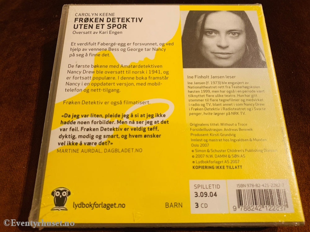 Frøken Detektiv - Uten Et Spor. Lydbok På 3 Cd. Ny I Plast!