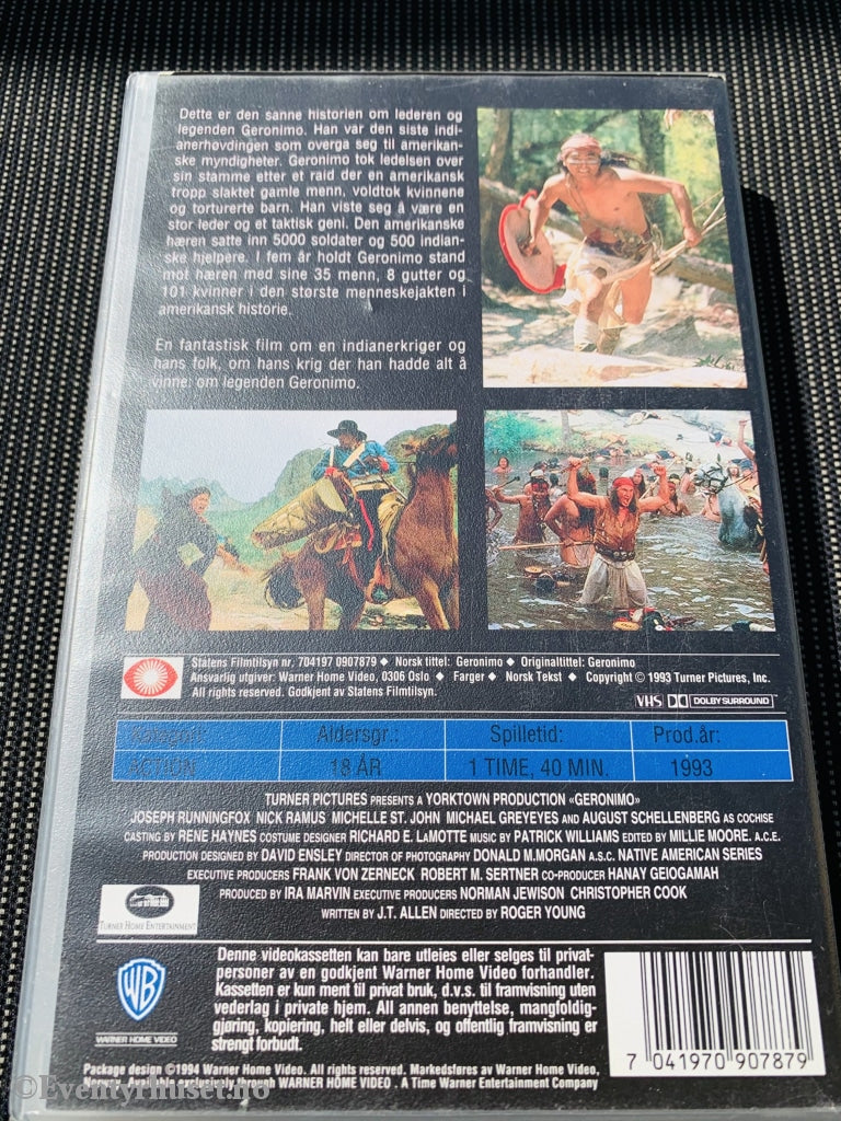 Geronimo. 1993. Vhs. Vhs