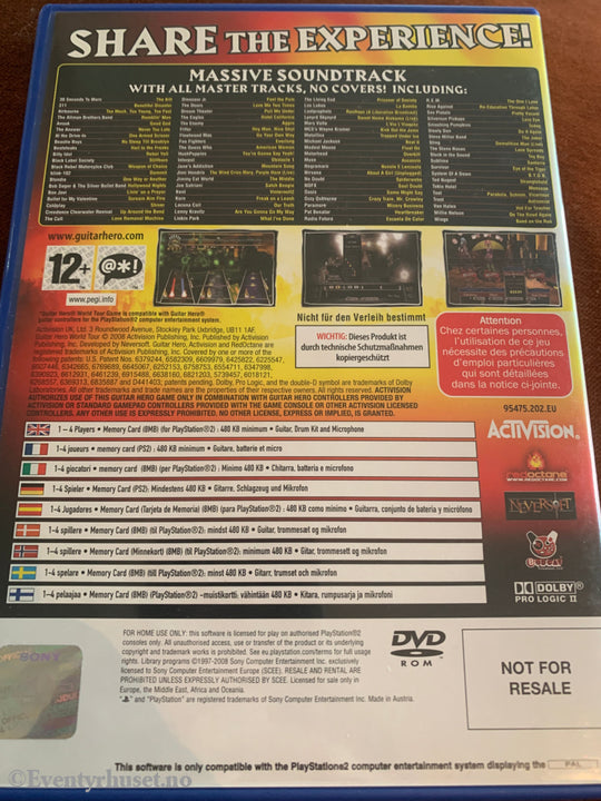 Guitar Hero: World Tour . PS2