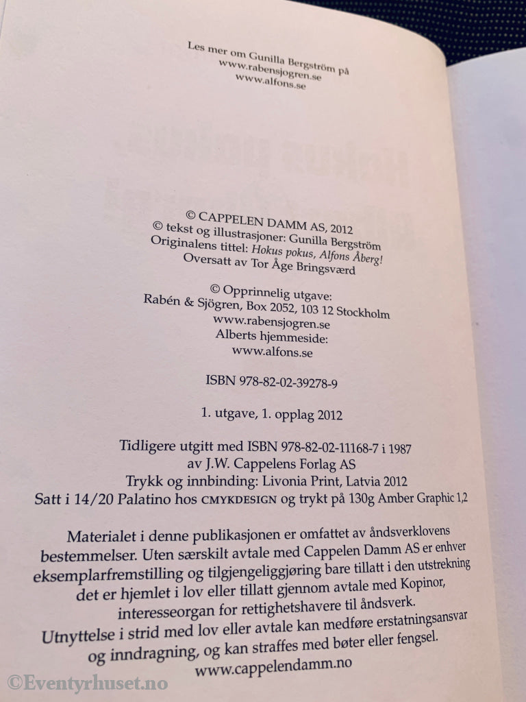 Gunilla Bergström. Hokus pokus, Albert Åberg! Bok.