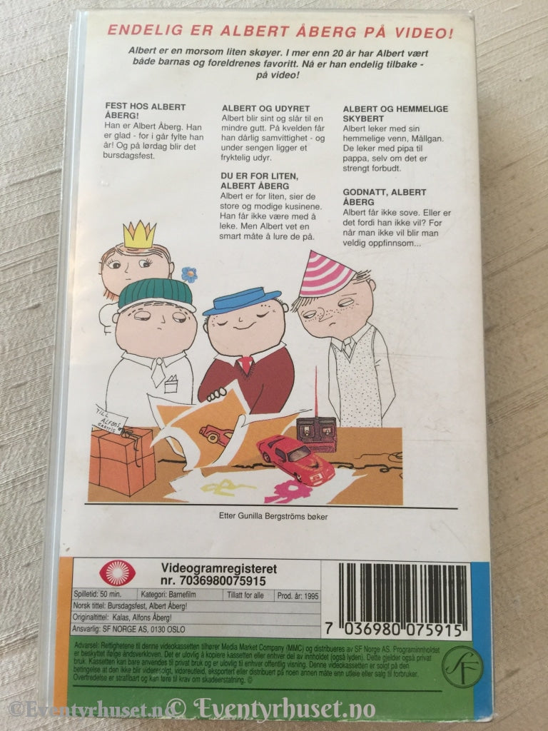 Gunilla Bergstrøm. 1995. Fest Hos Albert Åberg! Vhs. Vhs