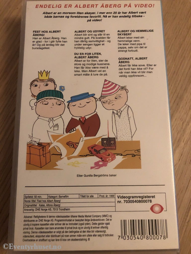 Gunilla Bergstrøm. 1999. Fest Hos Albert Åberg! Vhs. Vhs
