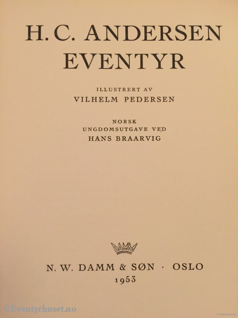 H. C. Andersen. 1953. Eventyr. Eventyrbok