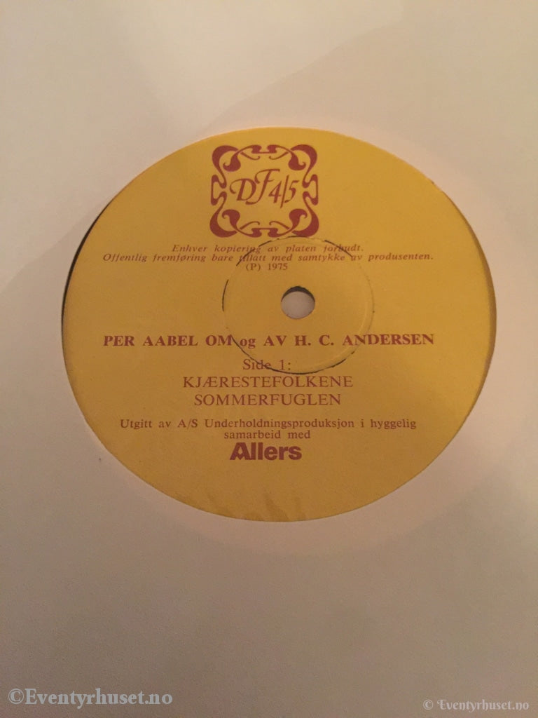 H. C. Andersen. 1975. Per Aabel Om Og Av Nationalteateret Som Ny! Lp Plate