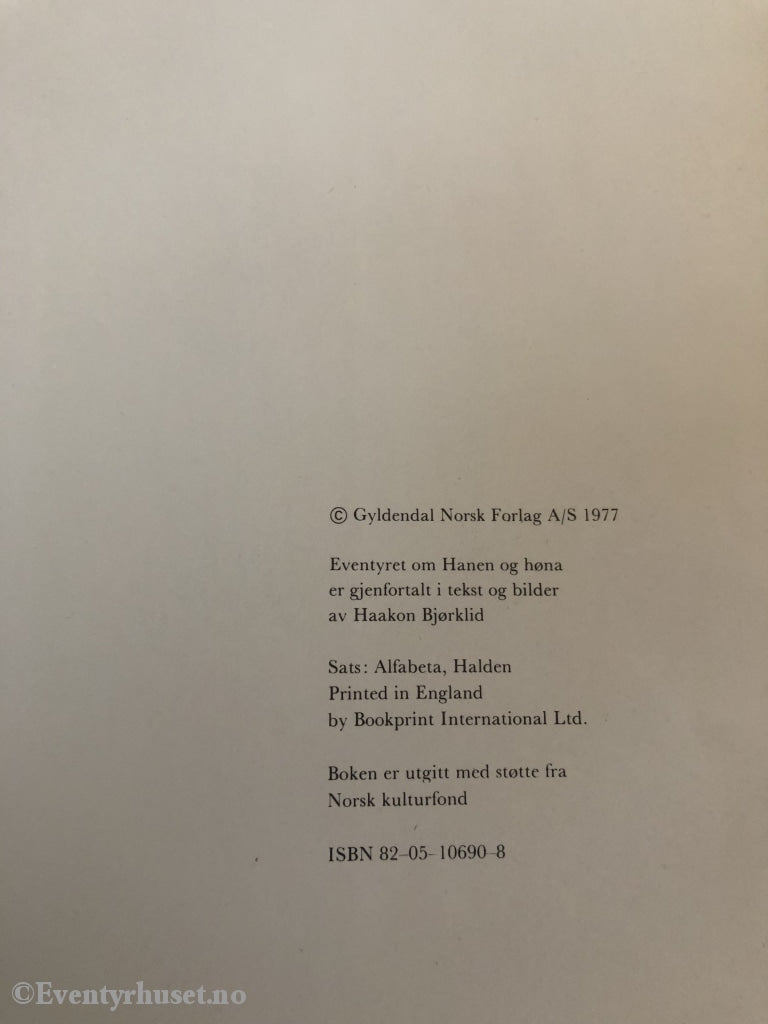 Haakon Bjørklid. 1977. Hanen Og Høna. Eventyrbok