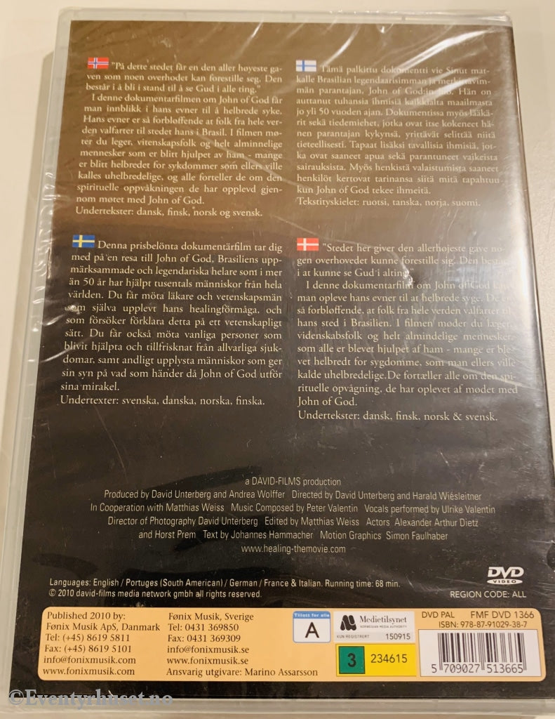 Healing. 2010. Dvd. Ny I Plast! Dvd