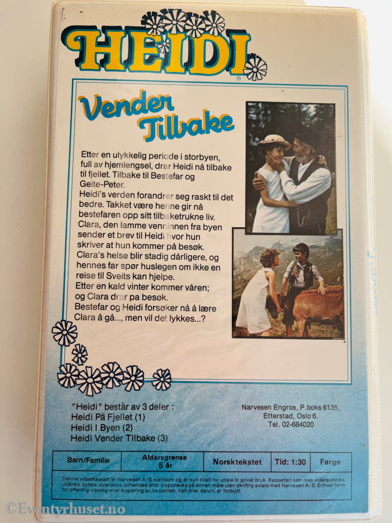 Heidi. Vol. 3. Heidi Vender Tilbake. Beta - Film. Beta
