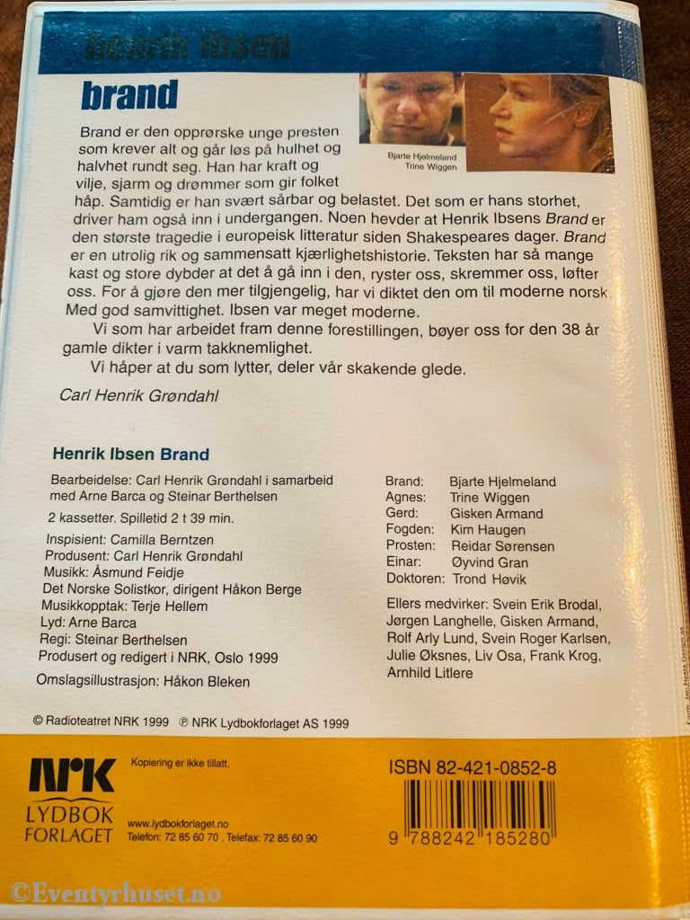 Henrik Ibsen. 1999. Brand (Nrk). Lydbok På Dobbel Kassett. Kassett (Mc)
