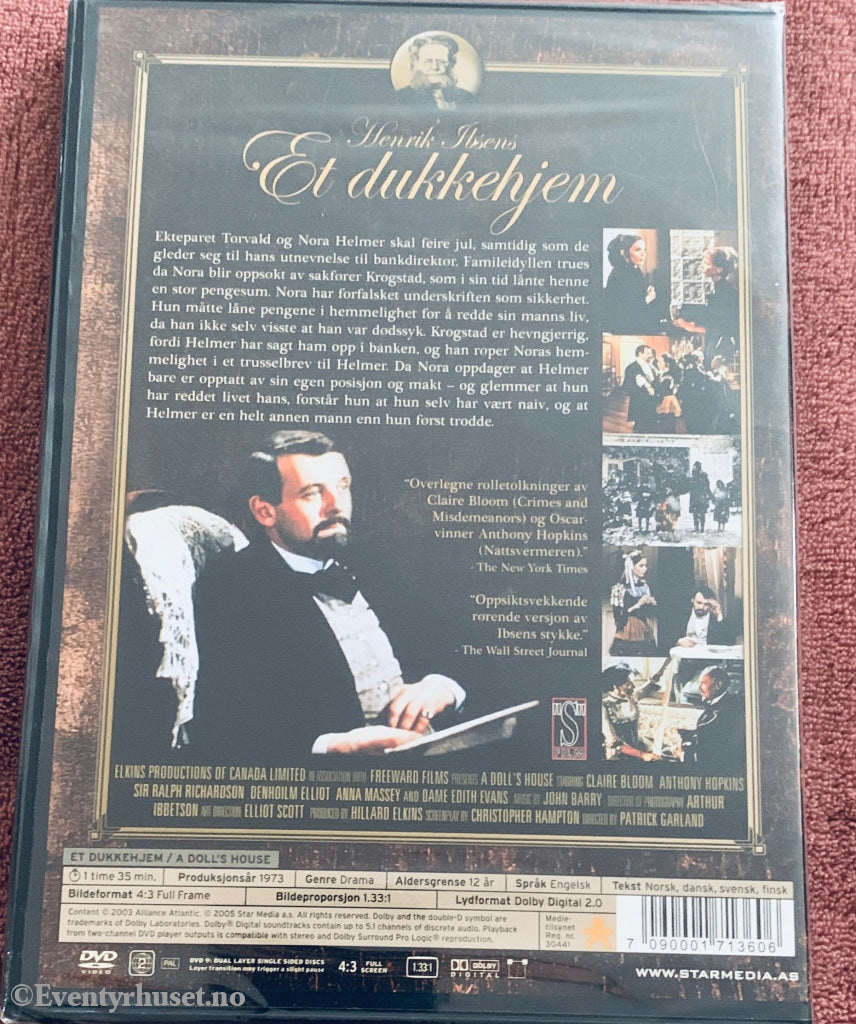 Henrik Ibsen. Et dukkehjem (1973). DVD. Ny i plast!