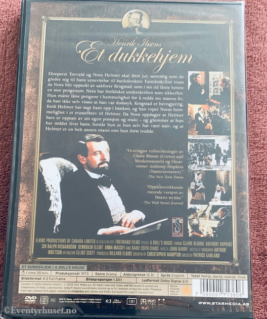 Henrik Ibsen. Et dukkehjem (1973). DVD. Ny i plast!