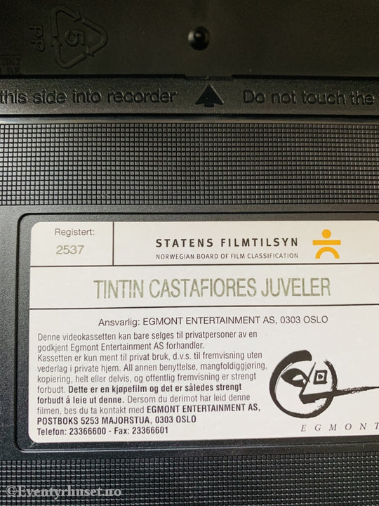 Hergé: Tintin. 1991. Castafiores Juveler. Vhs. Vhs
