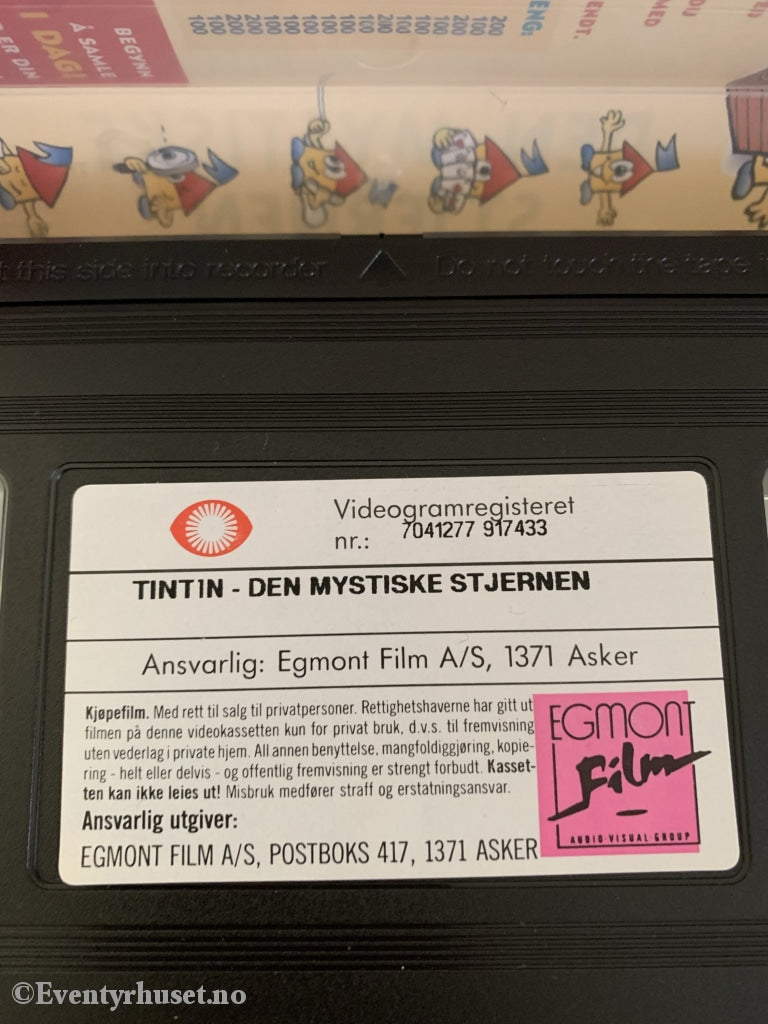 Hergé: Tintin. 1991. Den Mystiske Stjernen. Vhs. Vhs