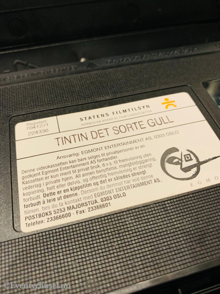 Hergé: Tintin. 1991. Det Sorte Gull. Vhs. Vhs