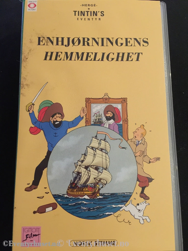 Tintin. 1991. Enhjørningens Hemmelighet. Vhs. Vhs