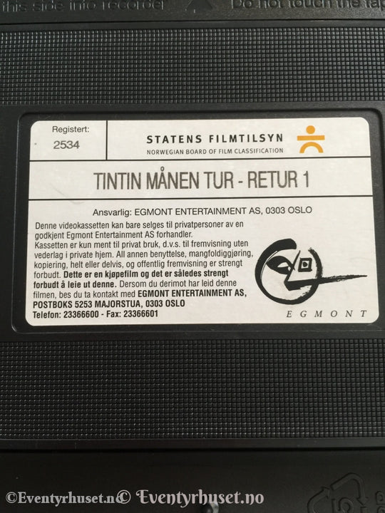 Tintin. 1991. Månen Tur-Retur 1. Vhs. Vhs