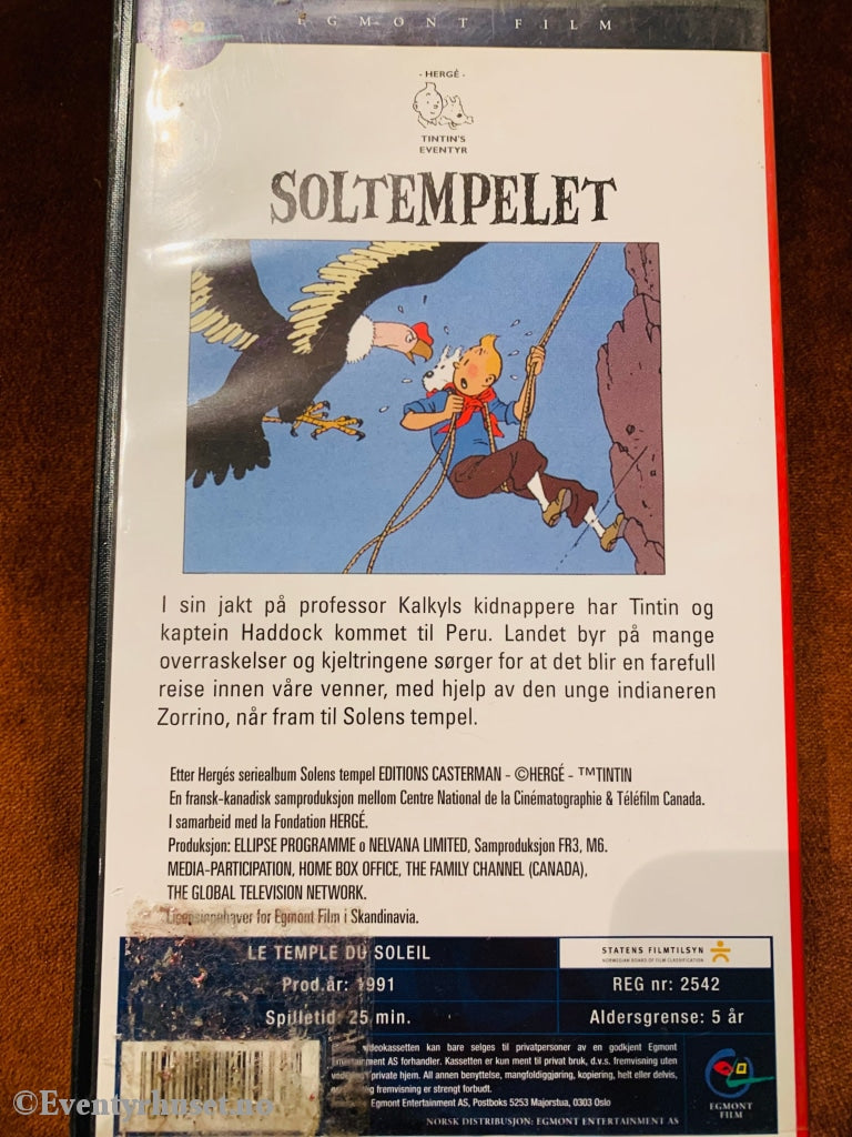 Hergé: Tintin. 1991. Soltempelet. Vhs. Vhs