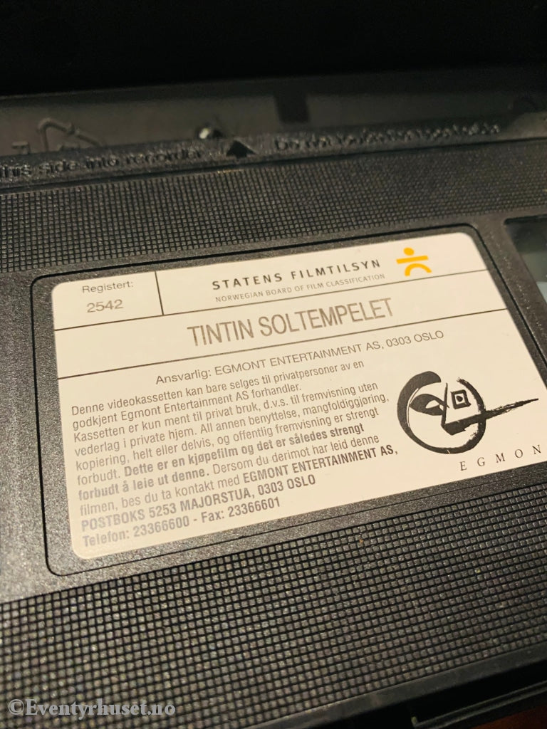 Hergé: Tintin. 1991. Soltempelet. Vhs. Vhs