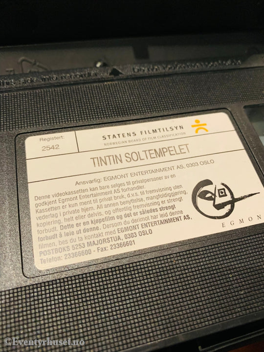 Hergé: Tintin. 1991. Soltempelet. Vhs. Vhs