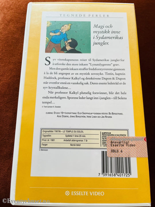 Hergé: Tintin - De Syv Krystallkulene / Solens Tempel. 1981. Vhs. Vhs