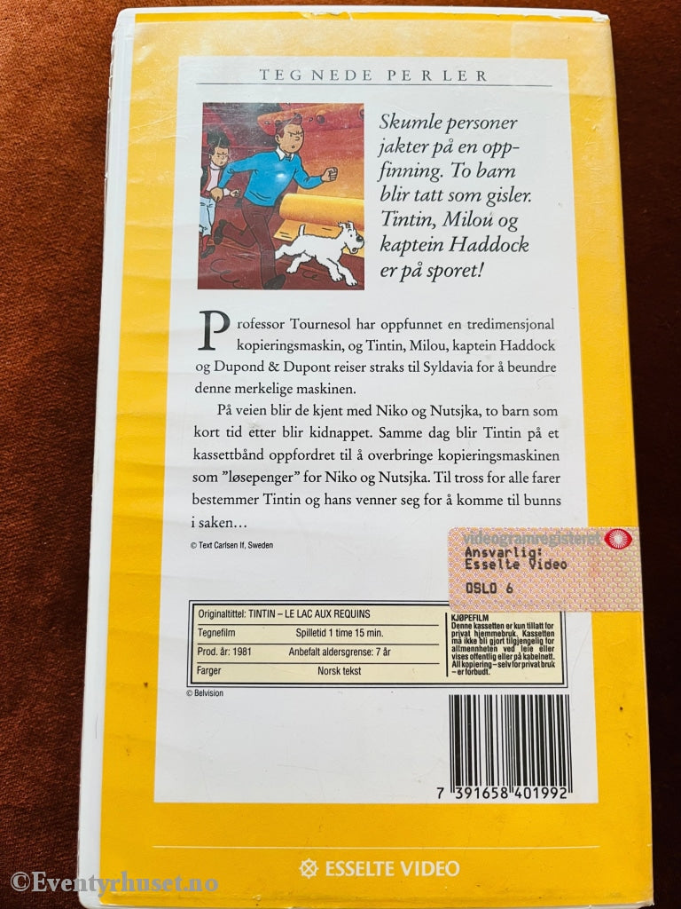 Hergé: Tintin Og Haisjøen. 1981. Vhs. Vhs