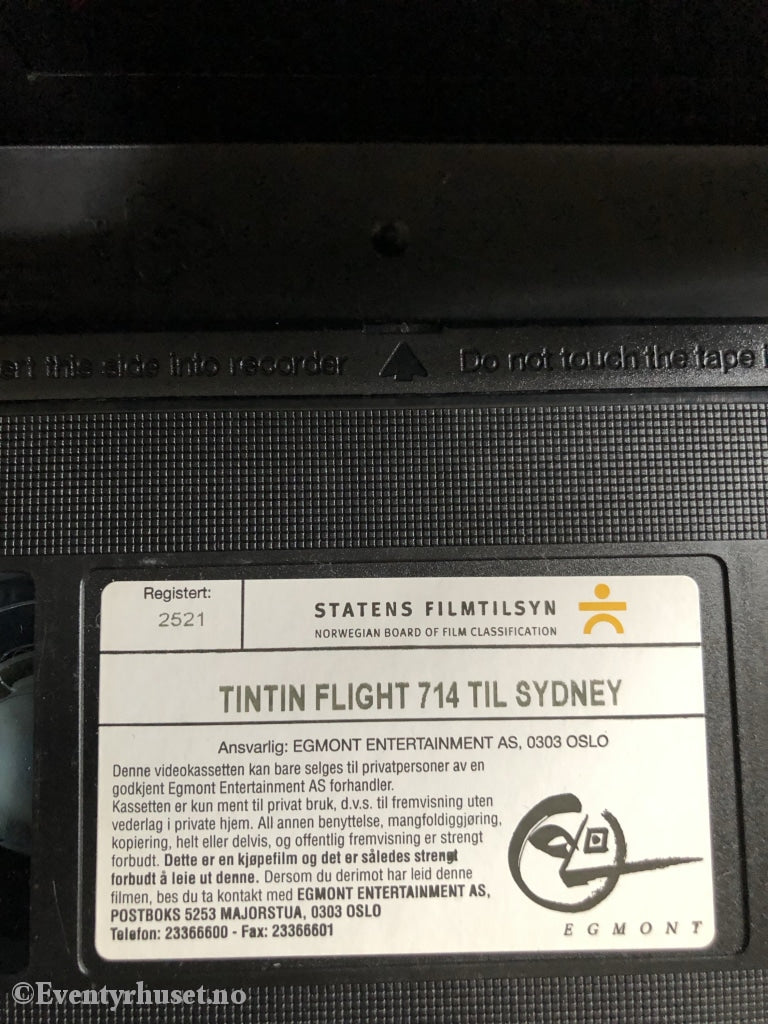 Tintins Eventyr. Flight 714 Til Sydney. 1991. Vhs. Vhs