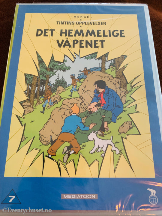 Hergé. Tintins Opplevelser. Det hemmelige våpenet. 1991. DVD ny i plast! DVD
