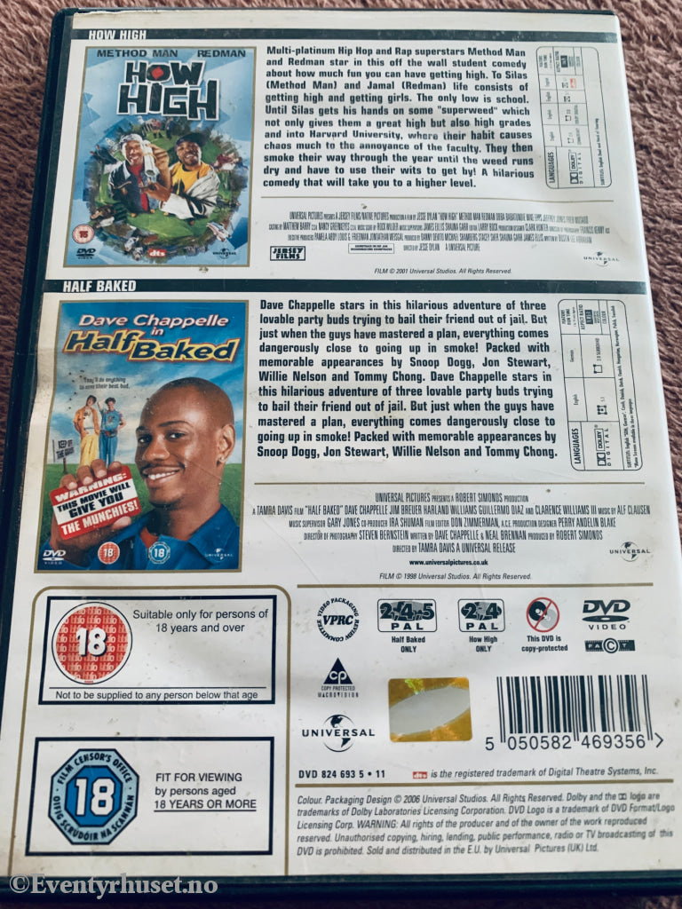 How High / Half Baked (1998 & 2001). DVD.