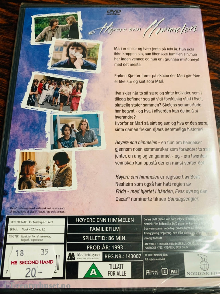 Høyere Enn Himmelen. 1993. Dvd. Ny I Plast! Dvd
