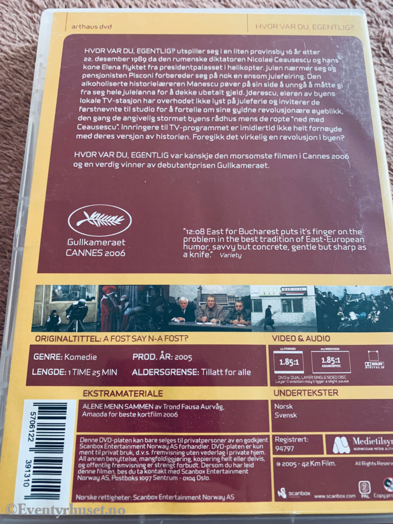 Hvor var du, egentlig? (2006). DVD.