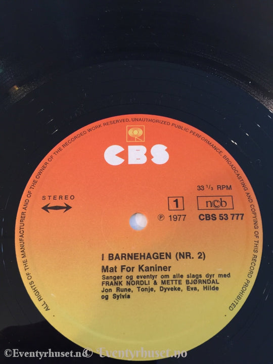 I Barnehagen! (Nr. 2). 1977. Lp. Lp Plate