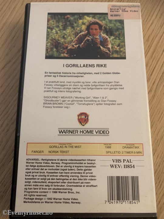 I Gorillaens Rike. 1988. Vhs. Vhs