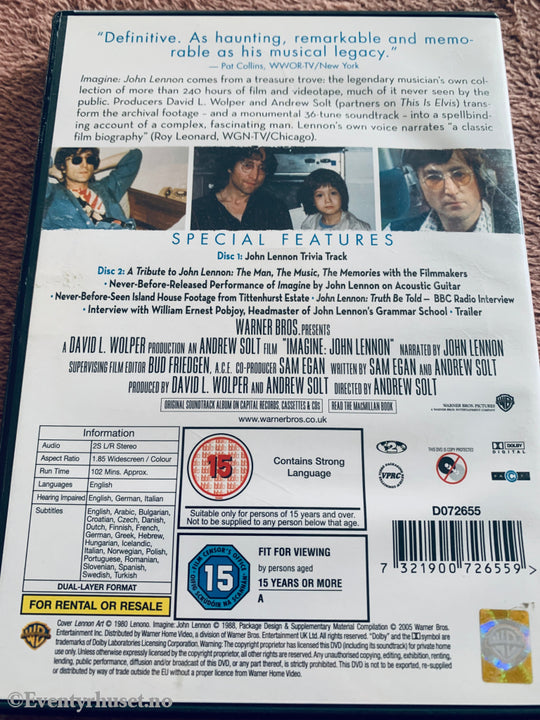 Imagine: John Lennon (1988). DVD.
