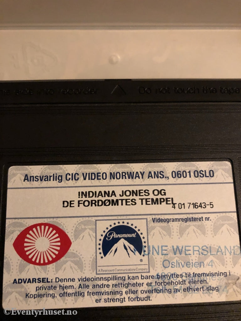 Indiana Jones Og De Fordømtes Tempel. 1984. Vhs. Vhs