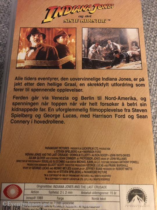 Indiana Jones Og Det Siste Korstog. 1989. Vhs. Vhs