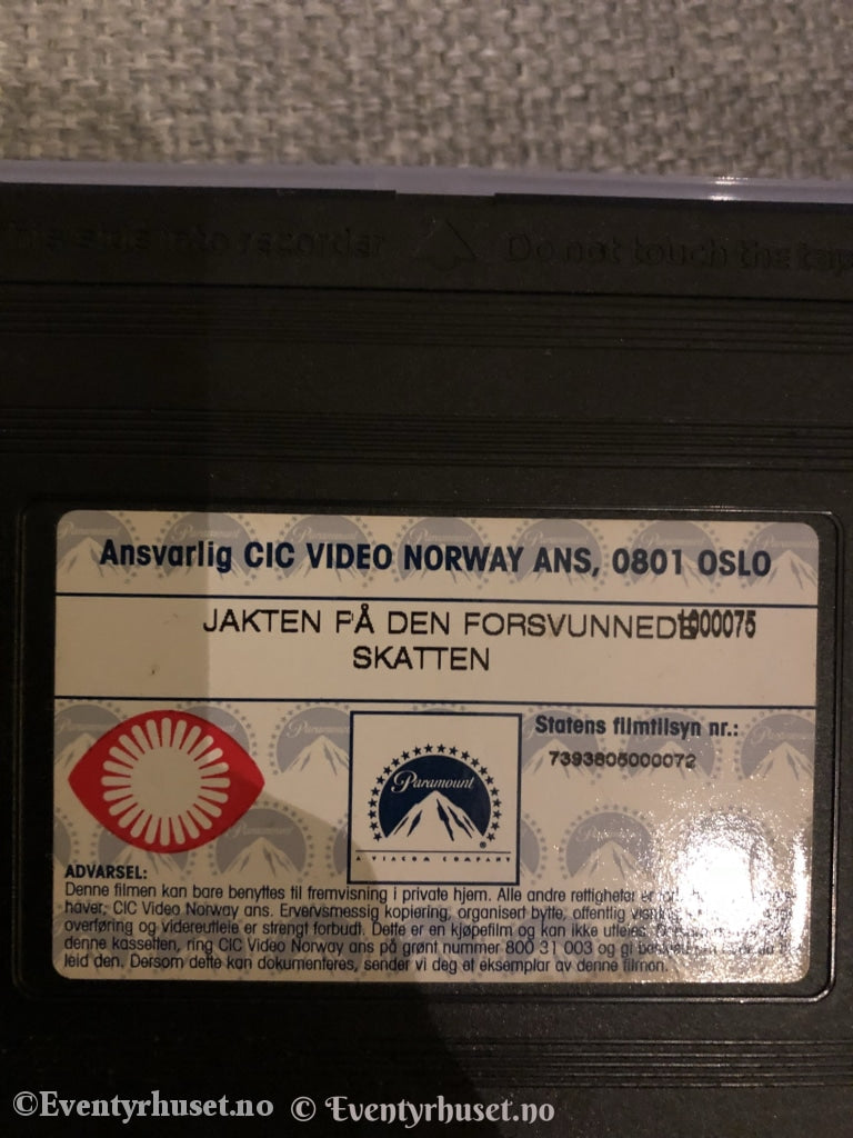 Indiana Jones Og Jakten På Den Forsvunnede Skatten. 1981. Vhs. Vhs