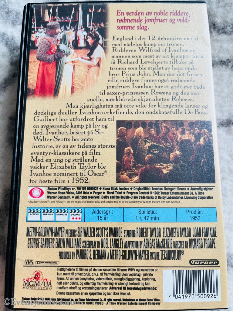 Ivanhoe. 1952. Vhs. Vhs