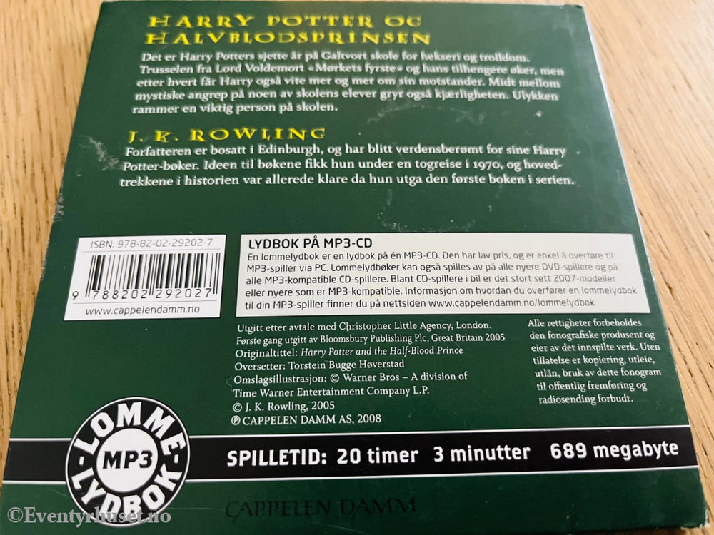 J. K. Rowling. Harry Potter Og Halvblodsprinsen. Lydbok På Mp3-Cd.